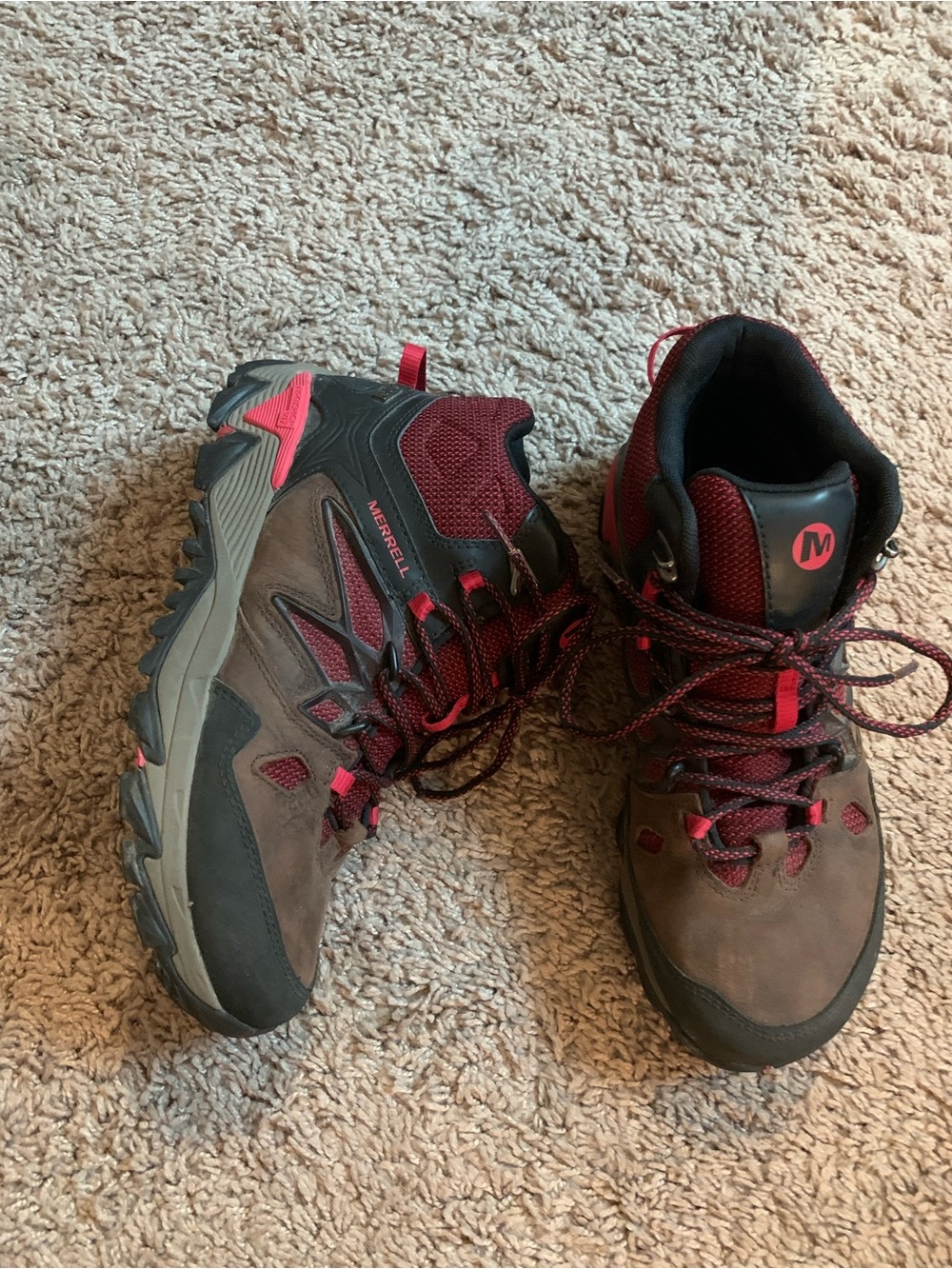 Merrell Cinnamon Select Dry Hiking Boots Performance Brown Red